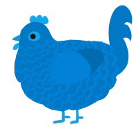A sapphire chicken with a lace pattern
