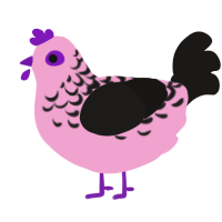 Black Forest Gateau, a pink and sable chicken with a half-lace pattern