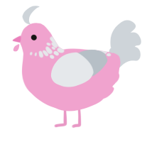 (unnamed), a pink and mist chicken with a neck-speckle pattern