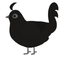A sable chicken with a double-lace pattern