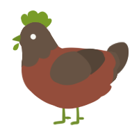 A russet and bark chicken with a head pattern