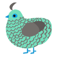 A mint and grey chicken with a lace pattern