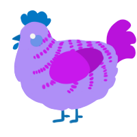 A lilac and amethyst chicken with a half-bar pattern
