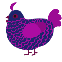 A navy and plum chicken with a lace pattern
