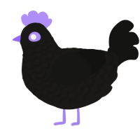 A sable and black chicken with a lace pattern