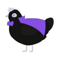 A black and sable chicken