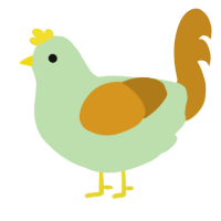 A gluppy and ochre chicken