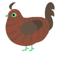 A russet and bark chicken with a bar pattern