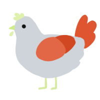 A mist and vermilion chicken