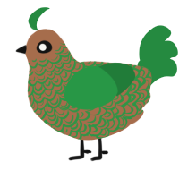 A brown and viridian chicken with a double-lace pattern