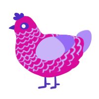 Hot in Hauntings, a fuchsia and lilac chicken with a lace pattern