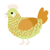A lemon and orange chicken with a lace pattern