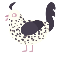 Mold, a mist and navy chicken with a speckle pattern