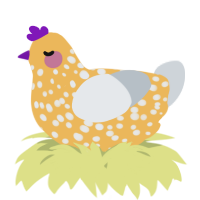 A honey and mist chicken with a speckle pattern
