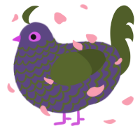 A overcast and olive chicken with a lace pattern