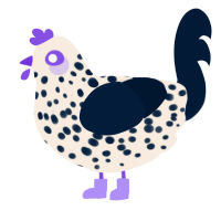 A cream and tumblr chicken with a speckle pattern