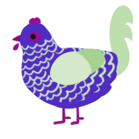 sigma boy sigma boy, a indigo and gluppy chicken with a lace pattern