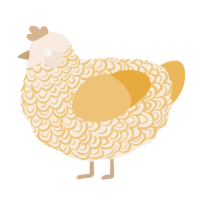 A cream and honey chicken with a double-lace pattern