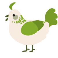 A cream and chartreuse chicken with a neck-speckle pattern