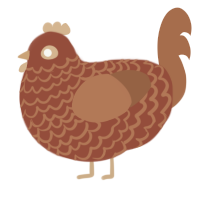 A russet and brown chicken with a lace pattern