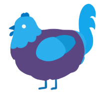 A overcast and sky chicken with a head pattern