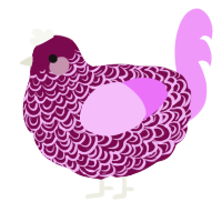 A wine and lavender chicken with a double-lace pattern