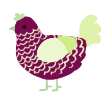 A wine and apple chicken with a lace pattern
