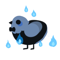 A black and ash chicken with a head pattern