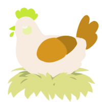 A cream and ochre chicken