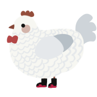 A white and mist chicken with a lace pattern