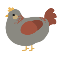 A ash and russet chicken with a neck-band pattern
