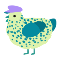 A apple and sea chicken with a speckle pattern