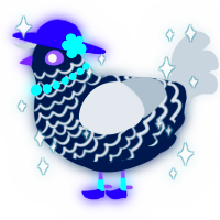 A tumblr and mist chicken with a lace pattern