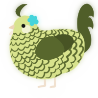 A lemon and olive chicken with a lace pattern