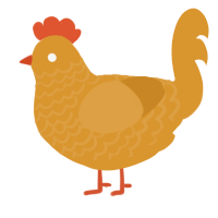 A orange chicken with a lace pattern