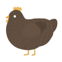 A bark chicken with a lace pattern
