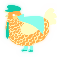 A sapphire and navy chicken with a lace pattern