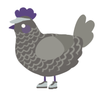 A grey and ash chicken with a lace pattern