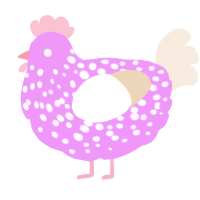 A lavender and cream chicken with a speckle pattern
