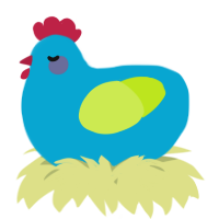 A cerulean and lime chicken