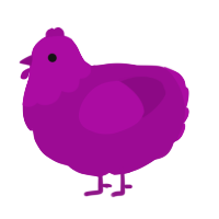 A plum chicken with a head pattern