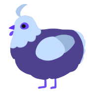 A overcast and mist chicken with a head pattern
