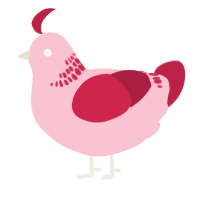 A rose and crimson chicken with a neck-band pattern
