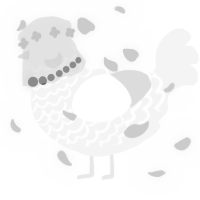 A white chicken with a lace pattern
