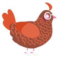 A russet and vermilion chicken with a lace pattern