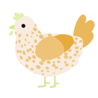 A cream and honey chicken with a speckle pattern