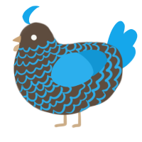 A bark and sky chicken with a lace pattern