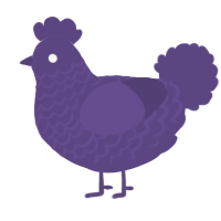 A overcast chicken with a lace pattern