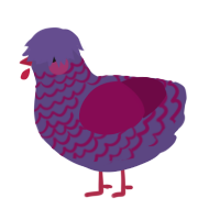 A overcast and wine chicken with a lace pattern