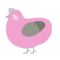 A pink and ash chicken